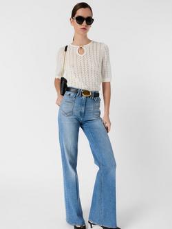 Gerard Darel Lazare Open Knit Top, Ecru, Ecru