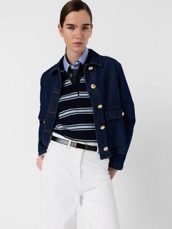 Gerard Darel Leila Stripe Polo Shirt, Navy, Navy