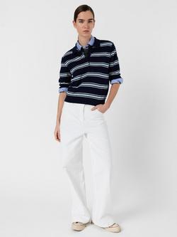 Gerard Darel Leila Stripe Polo Shirt, Navy - view 2, Navy