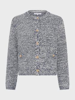 Gerard Darel Leora Tweed Knit Cardigan, Navy, Navy
