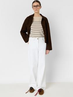 Gerard Darel Levia Linen Rich Stripe Jumper, Brown - view 2, Brown