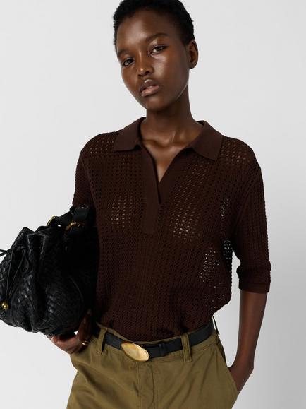 Gerard Darel Lianne Open Stitch Jumper, Brown, Brown