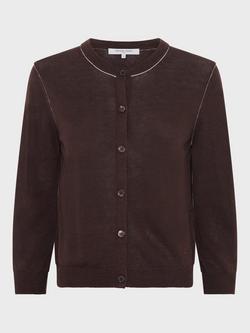 Gerard Darel Lorys Linen Blend Cardigan, Brown, Brown