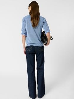 Gerard Darel Loula Linen Blend Collared Jumper - view 2, Bluesky