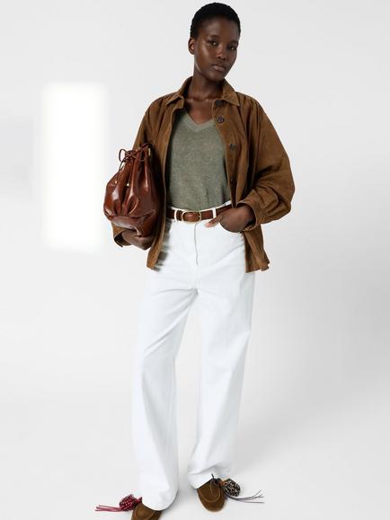 Gerard Darel Lylou V-Neck Pure Linen Jumper, Green, Green