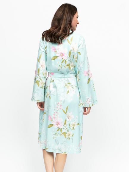Nora Rose by Cyberjammies Juliette Floral Dressing Gown, Mint - view 2, Mint
