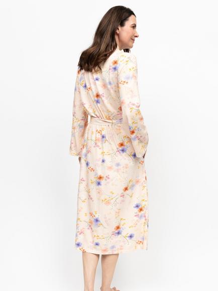Nora Rose by Cyberjammies Samantha Floral Dressing Gown, Peach - view 2, Peach