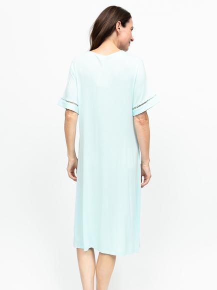 Nora Rose by Cyberjammies Juliette Lace Insert Nightdress, Mint - view 2, Mint