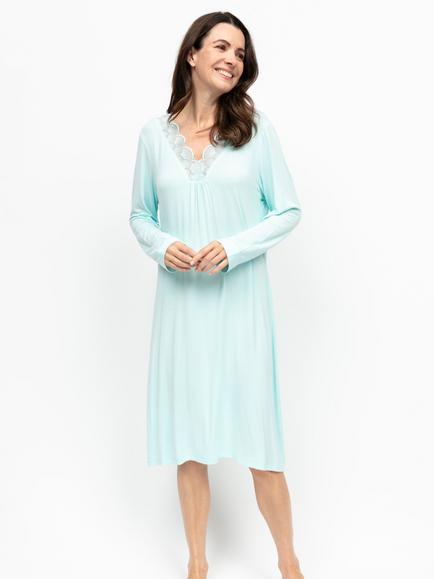 Nora Rose by Cyberjammies Juliette Lace Trim Nightdress, Mint