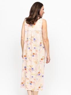 Nora Rose by Cyberjammies Samantha Floral Lace Trim Nightdress, Peach - view 2, Peach