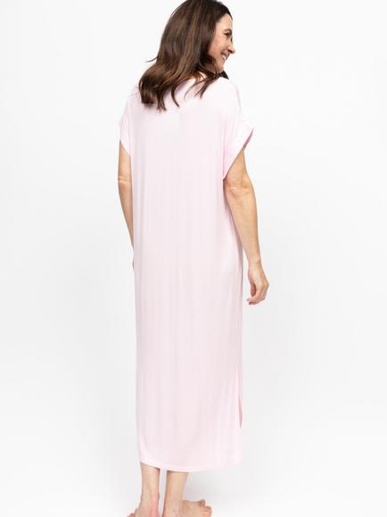 Nora Rose by Cyberjammies Samantha Cap Sleeve Nightdress, Pink - view 2, Pink