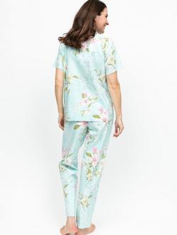 Nora Rose by Cyberjammies Juliette Floral Button Down Long Pyjama Set, Mint - view 2, Mint