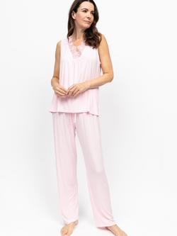 Nora Rose by Cyberjammies Samantha Jersey Long Pyjama Set, Pink, Pink