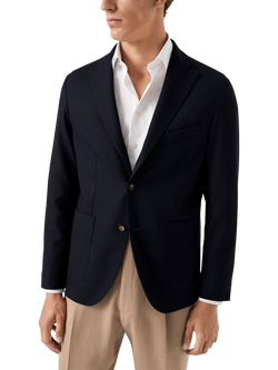 Eton Soft Wool Blend Blazer, Navy, Navy