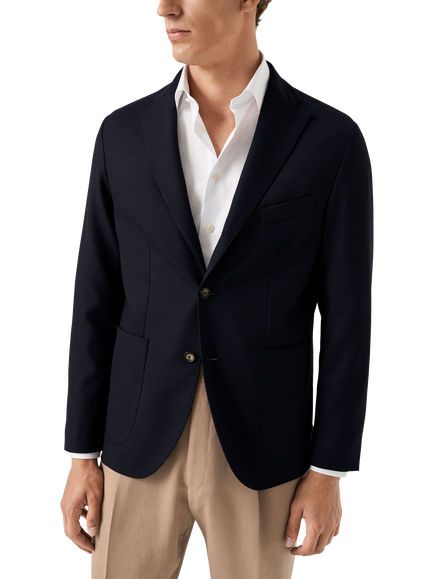 Eton Soft Wool Blend Blazer, Navy, Navy
