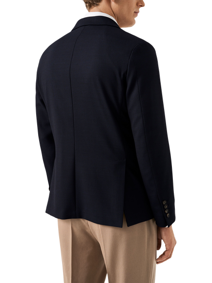 Eton Soft Wool Blend Blazer, Navy - view 2, Navy