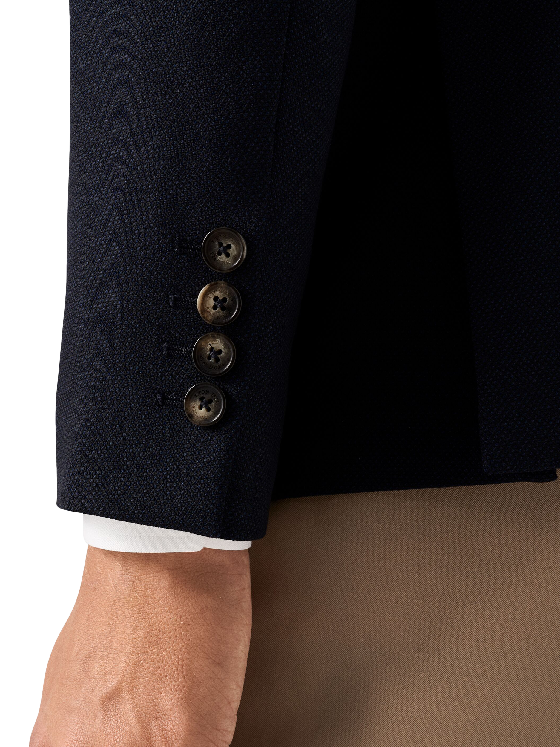 Product image 4 of 6, which shows Eton Soft Wool Blend Blazer, Navy, 38R