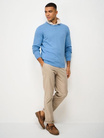 Crew Clothing Cotton Crew Neck Jumper, Bright Blue