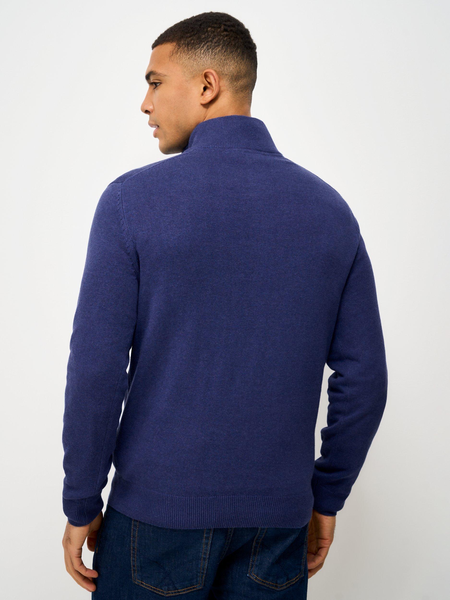 Product image 2 of 5, which shows Crew Clothing Cotton Half-Zip Jumper, Dark Blue, XS