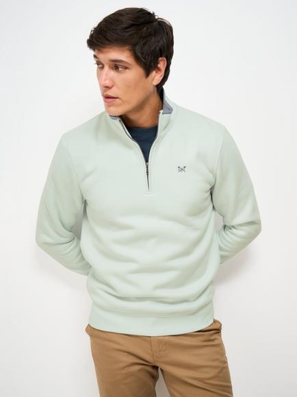 Crew Clothing Half-Zip Sweatshirt, Ocean Blue