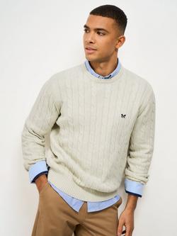 Crew Clothing Oarsman Cotton Cable Knit Jumper, White
