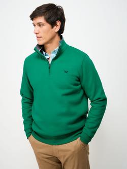 Crew Clothing Half-Zip Sweatshirt, Mid Green