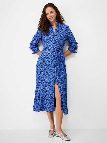 Crew Clothing Sadie Long-Sleeve Shirt Dress, Dark Blue - view 2, Dark Blue
