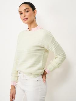 Crew Clothing Tali Stripe Stitch Jumper, White, White