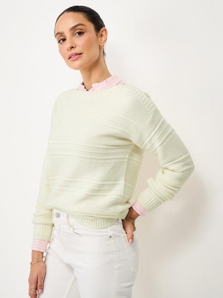 Crew Clothing Tali Stripe Stitch Jumper, White