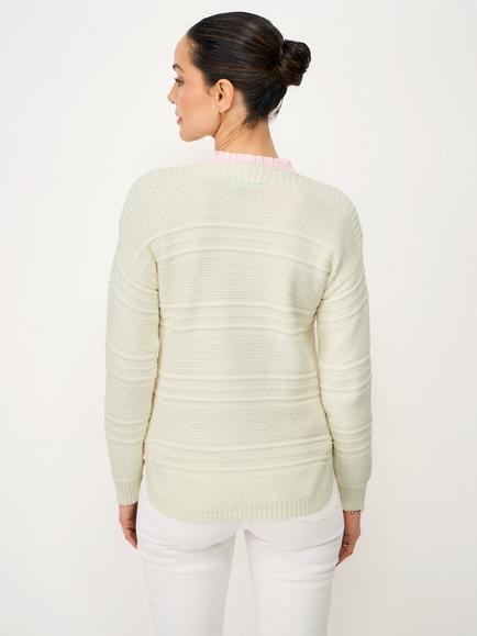 Crew Clothing Tali Stripe Stitch Jumper - view 2, White
