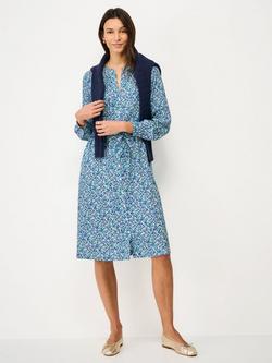 Crew Clothing Floral Poppy Spot Print Midi Dress containing LENZING™ ECOVERO™ Viscose, Multi, Multi