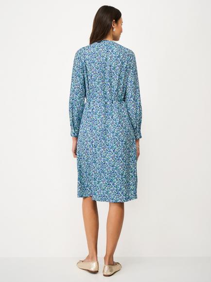 Crew Clothing Floral Poppy Spot Print Midi Dress containing LENZING™ ECOVERO™ Viscose, Multi - view 2, Multi