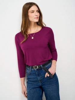 Crew Clothing Jemma Boat Neck Top, Berry Red, Berry Red