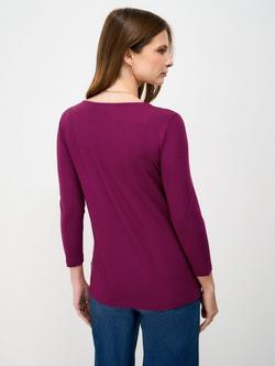 Crew Clothing Jemma Boat Neck Top, Berry Red - view 2, Berry Red