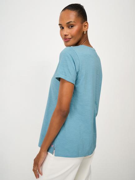 Crew Clothing Cotton Crew Neck T-Shirt, Denim Blue - view 2, Denim Blue