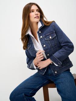 Crew Clothing Western Denim Jacket, Mid Blue - view 2, Mid Blue