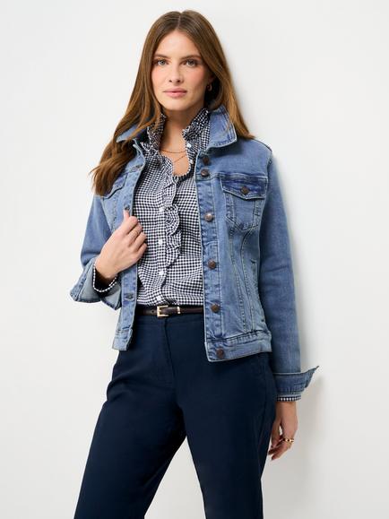 Crew Clothing Western Denim Jacket, Light Blue