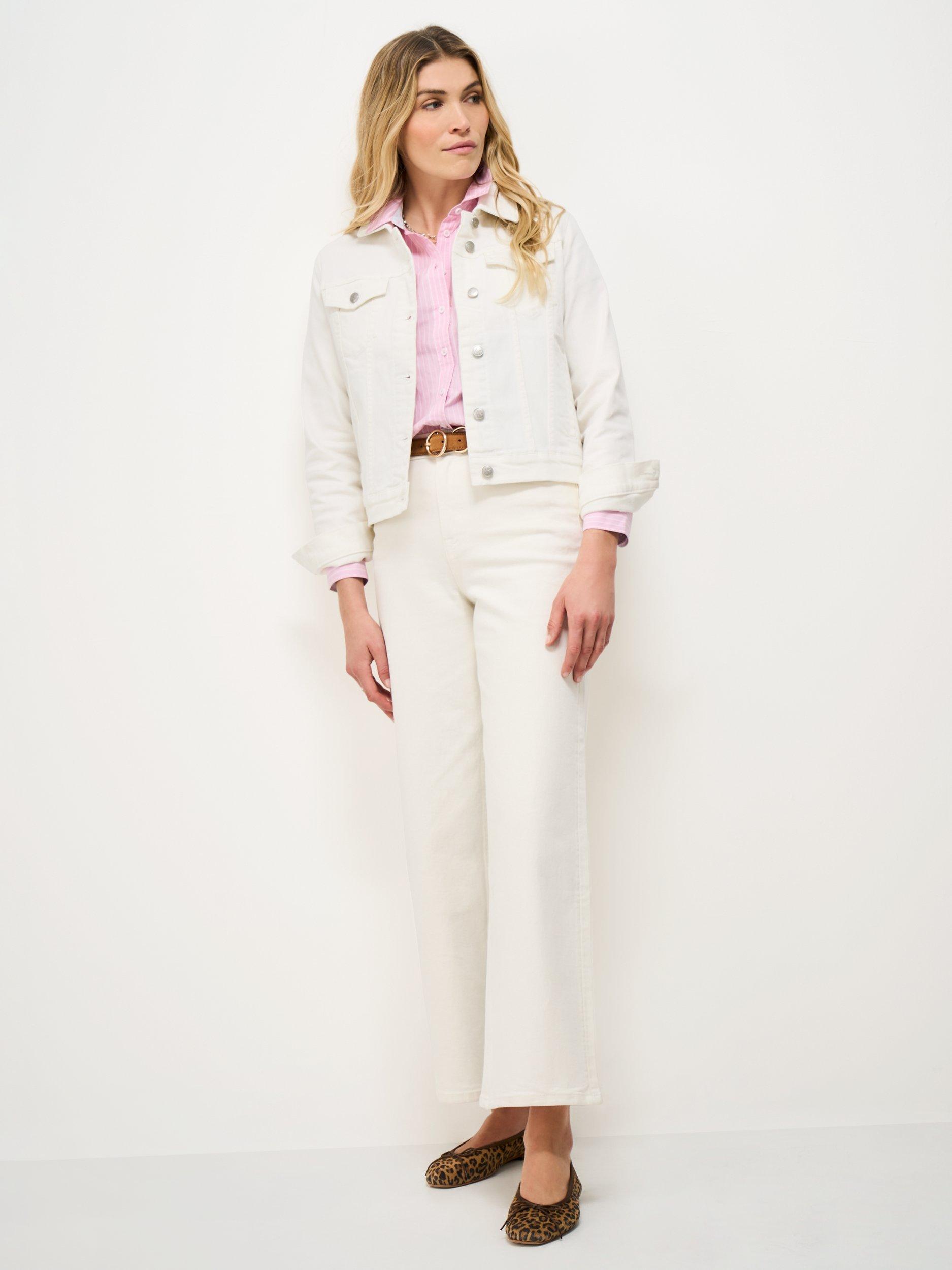Product image 1 of 4, which shows Crew Clothing Western Denim Jacket, White, 8