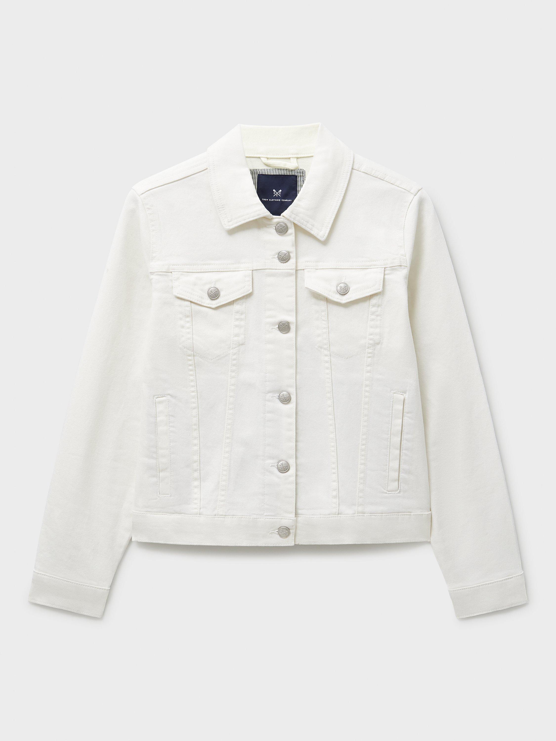 Product image 4 of 4, which shows Crew Clothing Western Denim Jacket, White, 8