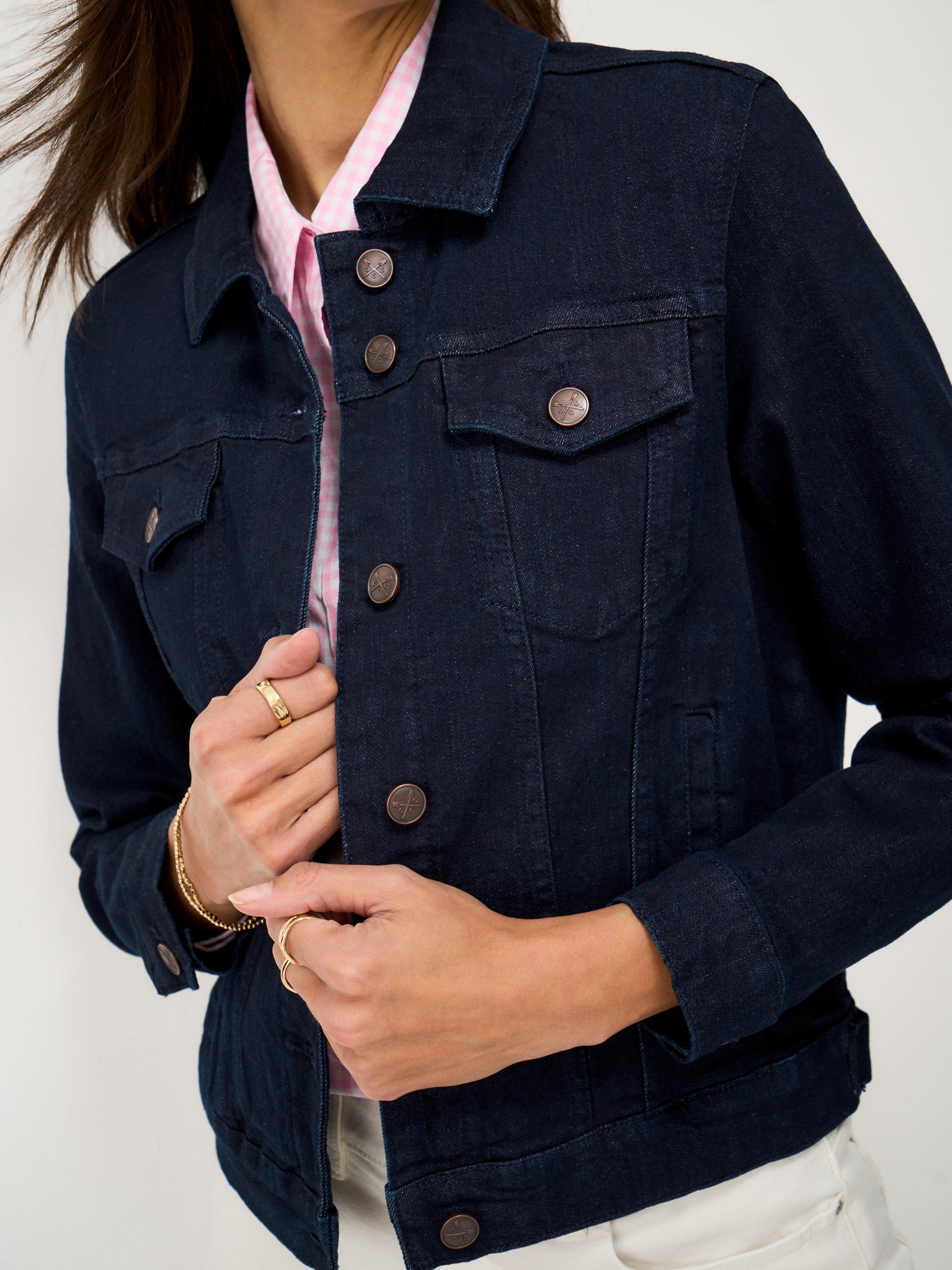 Product image 4 of 5, which shows Crew Clothing Western Denim Jacket, Dark Blue, 10