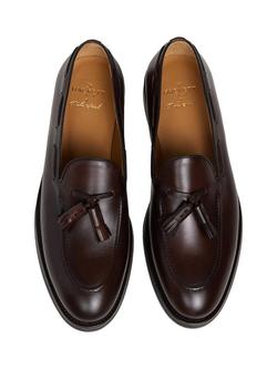Hackett London Leather Loafers, Dark Brown - view 2, Dark Brown