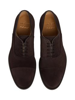 Hackett London Suede Oxford Shoes, Thorn Brown - view 2, Thorn Brown