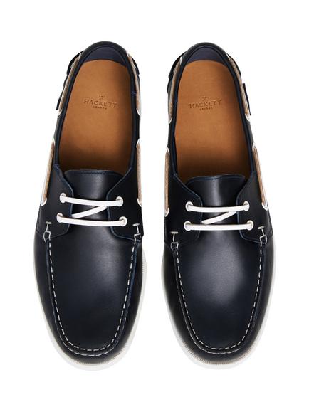 Hackett London Deck One Boat Shoes - view 2, Blue Ocean