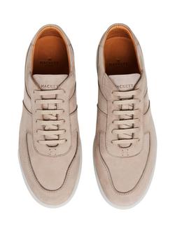 Hackett London Brompton Nubuck Trainers, Sand Beige - view 2, Sand Beige