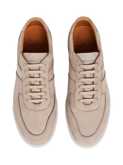 Hackett London Brompton Nubuck Trainers, Sand Beige - view 2, Sand Beige