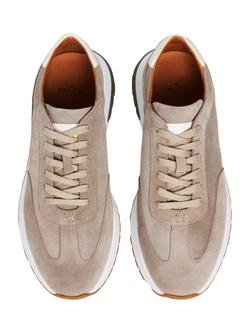 Hackett London Rapid Chad Nubuck Trainers - view 2, Grain Beige