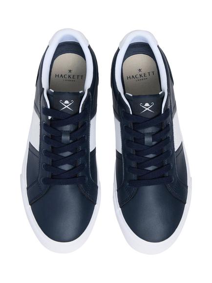 Hackett London Heritage Blake Handle Leather & Suede Trainers - view 2, Navy