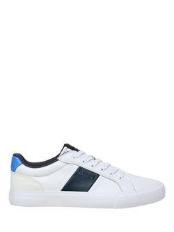 Hackett London Blake Handle Leather & Suede Trainers, White