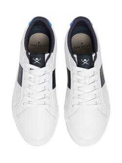 Hackett London Blake Handle Leather & Suede Trainers - view 2, White