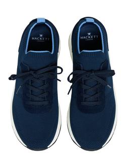 Hackett London H-Runner Knit Trainers - view 2, Navy